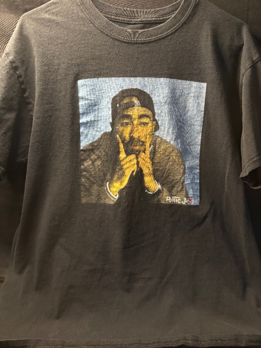 Tupac Shakur Poetic Justice T Shirt Mens’s Large Black 2pac Rap Hip Hop Graphic.